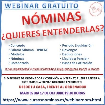 Webinar Nominas Curso Nóminas, Seguridad Social y Contratación Laboral