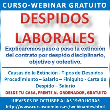 Webinar Nominas Despidos Curso Nóminas, Seguridad Social y Contratación Laboral